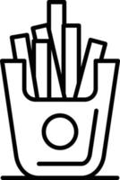 Pommes-Frites-Umriss-Symbol vektor