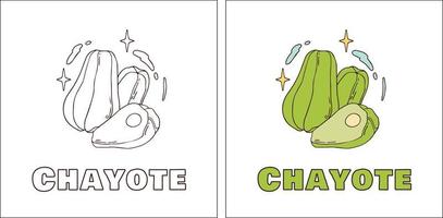 eine für Chayote handgezeichnete Malseite vektor