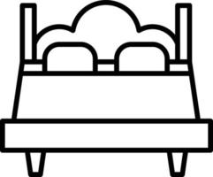 Umrisssymbol für Hotelbetten vektor