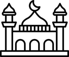 Umrisssymbol der Moschee vektor