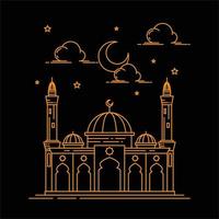 moské ikon. moské vektor design illustration. moské islamisk symbol. moskén enkel linjekonst.