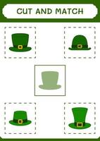 schneiden und passen teile von st. Patrick's Day Hut, Spiel für Kinder. Vektorillustration, druckbares Arbeitsblatt vektor