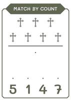 Spiel nach Zählung des christlichen Kreuzes, Spiel für Kinder. Vektorillustration, druckbares Arbeitsblatt vektor