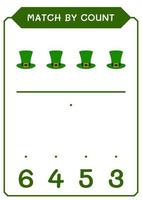 Spiel durch Anzahl von st. Patrick's Day Hut, Spiel für Kinder. Vektorillustration, druckbares Arbeitsblatt vektor