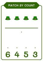 Spiel durch Anzahl von st. Patrick's Day Hut, Spiel für Kinder. Vektorillustration, druckbares Arbeitsblatt vektor