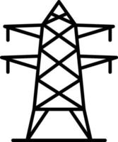 Symbol für den Umriss des elektrischen Turms vektor