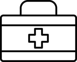 Umrisssymbol für Erste-Hilfe-Box vektor