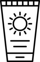 Umrisssymbol für Sonnencreme vektor