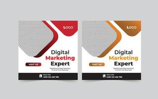 digital marknadsföring expert sociala medier post design vektor