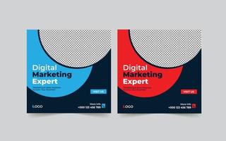 digital marknadsföring expert sociala medier post design vektor