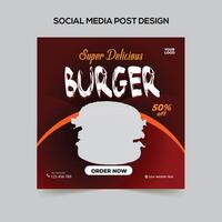 snabbmat hamburgare sociala medier mallar vektor design premium vektor