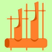 angklung ist eines der traditionellen Musikinstrumente in Indonesien. Angklung ist ein Musikinstrument, das durch Schütteln gespielt wird. vektor