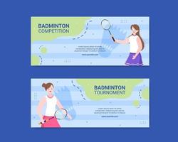 Badminton Sport Wettbewerb Social Media Banner Vorlage Cartoon Hintergrund Vektor Illustration