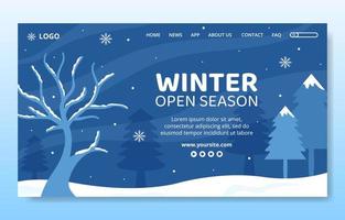 hallo winter social media landingpage vorlage flache cartoon hintergrund vektorillustration vektor