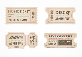 Kostenlose Retro Konzertkarte Stub Vektor Set