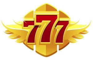 777-Slot-Symbol, Jackpot-Zeichen, goldenes Glücksspiel-Emblem für ui-Spiele. vektor