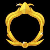 goldener spielrahmen-avatar, runde vorlage für spiel-ui. vektor
