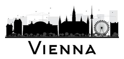 Wiener Skyline schwarz-weiße Silhouette. vektor