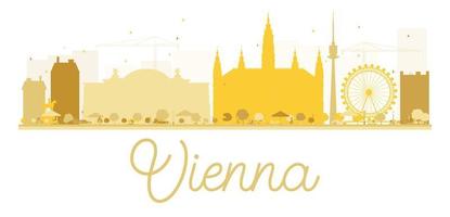 vienna city silhuett gyllene siluett. vektor