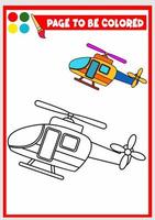 målarbok för barn.helikopter vektor
