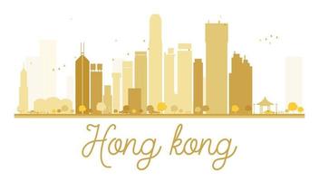 goldene silhouette der skyline der stadt hongkong. vektor