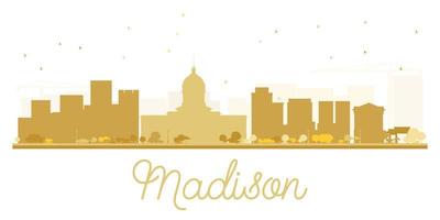 madison city skyline gyllene siluett. vektor