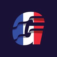Frankreich-Alphabet-Flagge g vektor