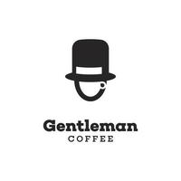 gentleman hatt kaffetryck vektor