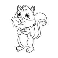 Farbseite süße Eichhörnchen-Vektor-Illustration vektor