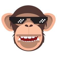 cooler Affe mit Brille Vektor
