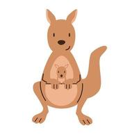 Cartoon-Känguru mit ihrem kleinen süßen Baby vektor