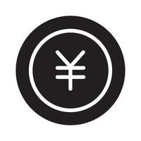 yen fast ikon isolerad på vit bakgrund vektor