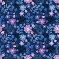 färgglada blommor design på mörkblå bakgrund. vektor