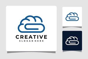 Cloud-Büroklammer-Logo-Vorlage Design-Inspiration vektor