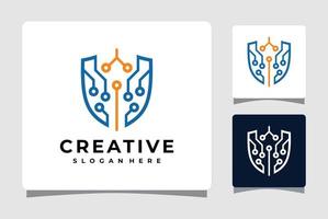 Schild-Technologie-Logo-Vorlage Design-Inspiration vektor