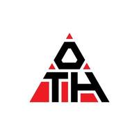 oth triangel bokstavslogotypdesign med triangelform. oth triangel logotyp design monogram. oth triangel vektor logotyp mall med röd färg. annan trekantig logotyp enkel, elegant och lyxig logotyp.