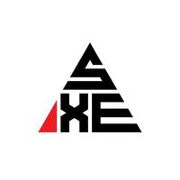 Sxe-Dreieck-Buchstaben-Logo-Design mit Dreiecksform. SXE-Dreieck-Logo-Design-Monogramm. Sxe-Dreieck-Vektor-Logo-Vorlage mit roter Farbe. sxe dreieckiges Logo einfaches, elegantes und luxuriöses Logo. vektor