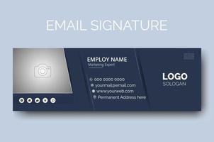 professionelles Design von E-Mail-Signaturvorlagen, moderne E-Mail-Signaturvorlage, saubere und moderne E-Mail-Signaturvorlage, vektor