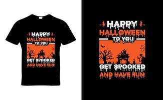 Fröhliches Halloween für Sie Zitat T-Shirt Template Design Vektor