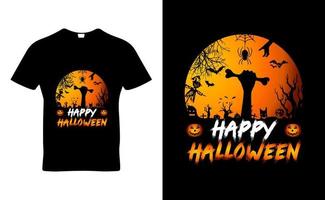 glücklicher Halloween-Zitat-T-Shirt-Schablonendesignvektor vektor