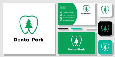 dental park hälsosam symbol tänder kontrollera hygien med visitkortsmall vektor