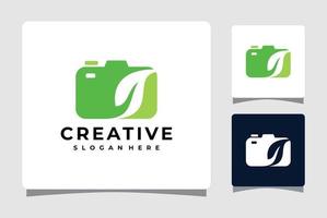 Inspiration für das Design von Logo-Vorlagen für die Naturfotografie des Kamerablatts vektor