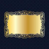Label-Banner-Brett-Vektor goldenes dekoratives luxuriöses königliches viktorianisches Design vektor
