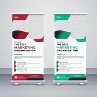 corotate och kreativ rollup banner design vektor