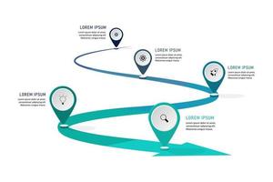 Vektor-Infografik-Etikettendesign-Vorlage mit Symbolen und 5 Optionen oder Schritten. kann für Prozessdiagramme, Präsentationen, Workflow-Layouts, Banner, Flussdiagramme und Infografiken verwendet werden. vektor