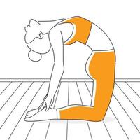 yogaställningar, mediterar i yoga, ung kvinna gör yoga och fitnessövningar. hälsosam livsstil. vektor illustration