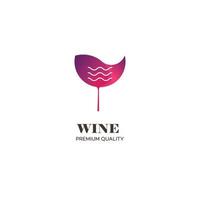 minimalistisches und elegantes Weinlogo vektor