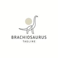 Brachiosaurus-Tier-Logo-Icon-Design-Vorlage flacher Vektor