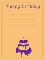 Glückwunschkarte zum Geburtstag mit abstrakter Kuchenvektorillustration vektor