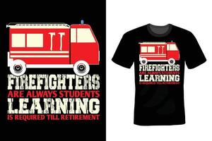 Feuerwehr-T-Shirt-Design, Vintage, Typografie vektor